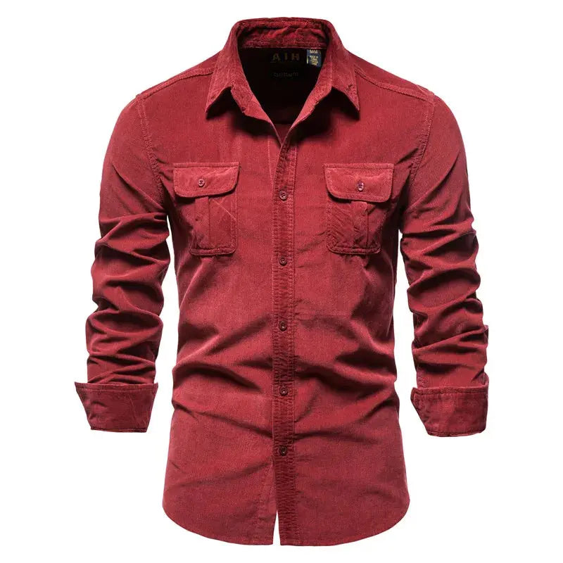 Slim-Fit Cotton Corduroy Shirt FOUR RIVAGE