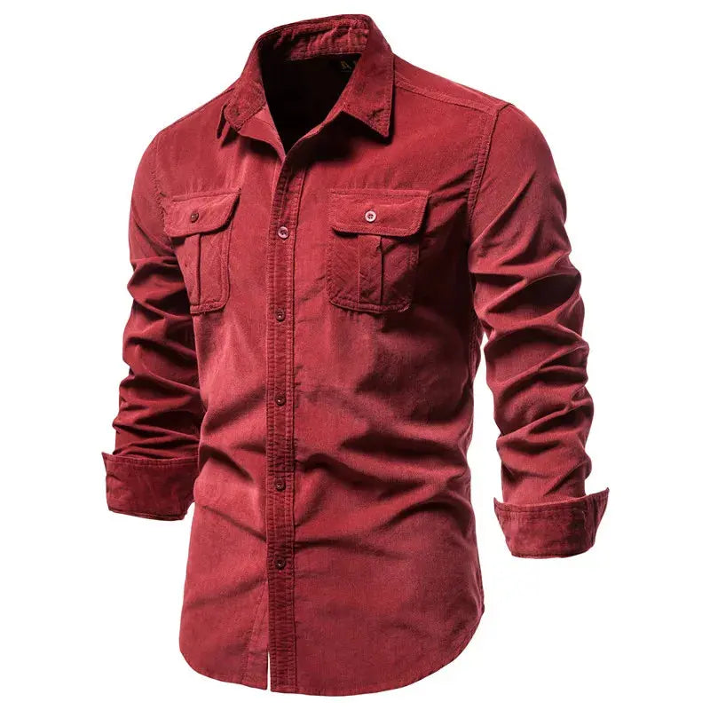 Slim-Fit Cotton Corduroy Shirt FOUR RIVAGE