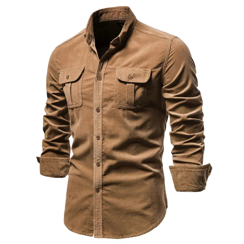 Slim-Fit Cotton Corduroy Shirt FOUR RIVAGE