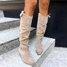 Winter High Calf Suede Low Heel Boots FOUR RIVAGE