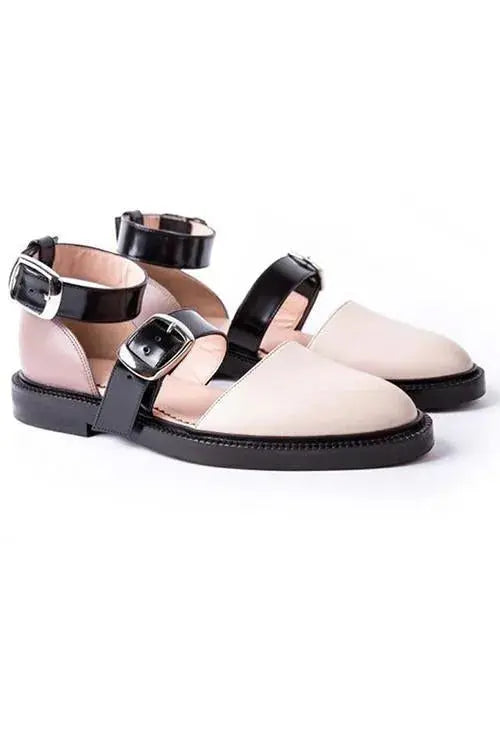 Comfortable Low Heel Buckle Flats FOUR RIVAGE