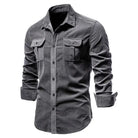 Slim-Fit Cotton Corduroy Shirt FOUR RIVAGE