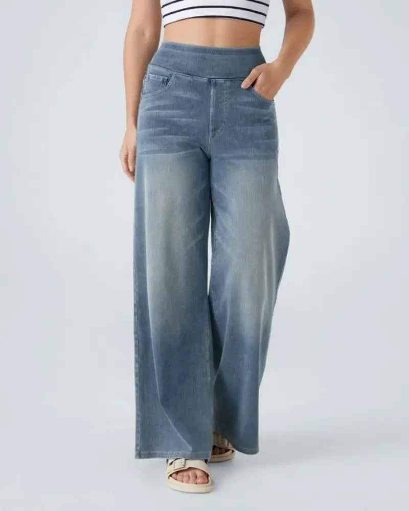 Ivyshape | Super Stretch Wide Leg Jeans Ivyshape