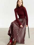 Pleated Leather Skirt Myla