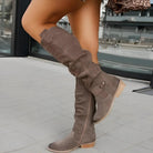 Winter High Calf Suede Low Heel Boots FOUR RIVAGE