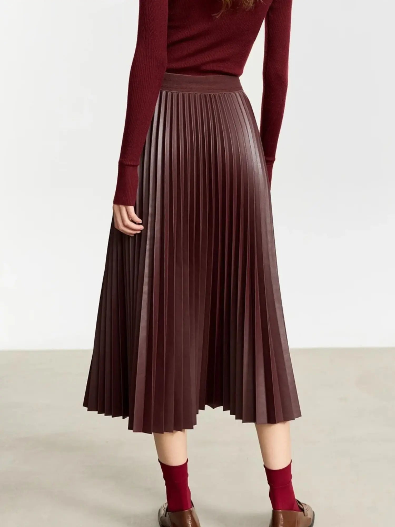 Pleated Leather Skirt Myla