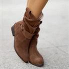 Suede Ankle Boots, Low Heel, Zip Closure, Casual Comfort FOUR RIVAGE