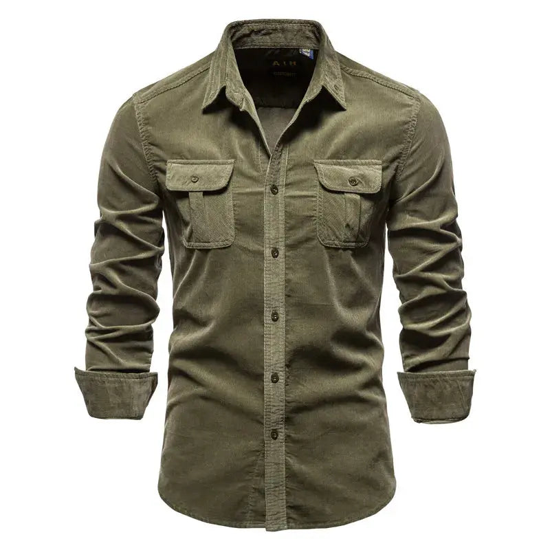 Slim-Fit Cotton Corduroy Shirt FOUR RIVAGE