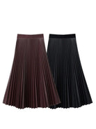 Pleated Leather Skirt Myla