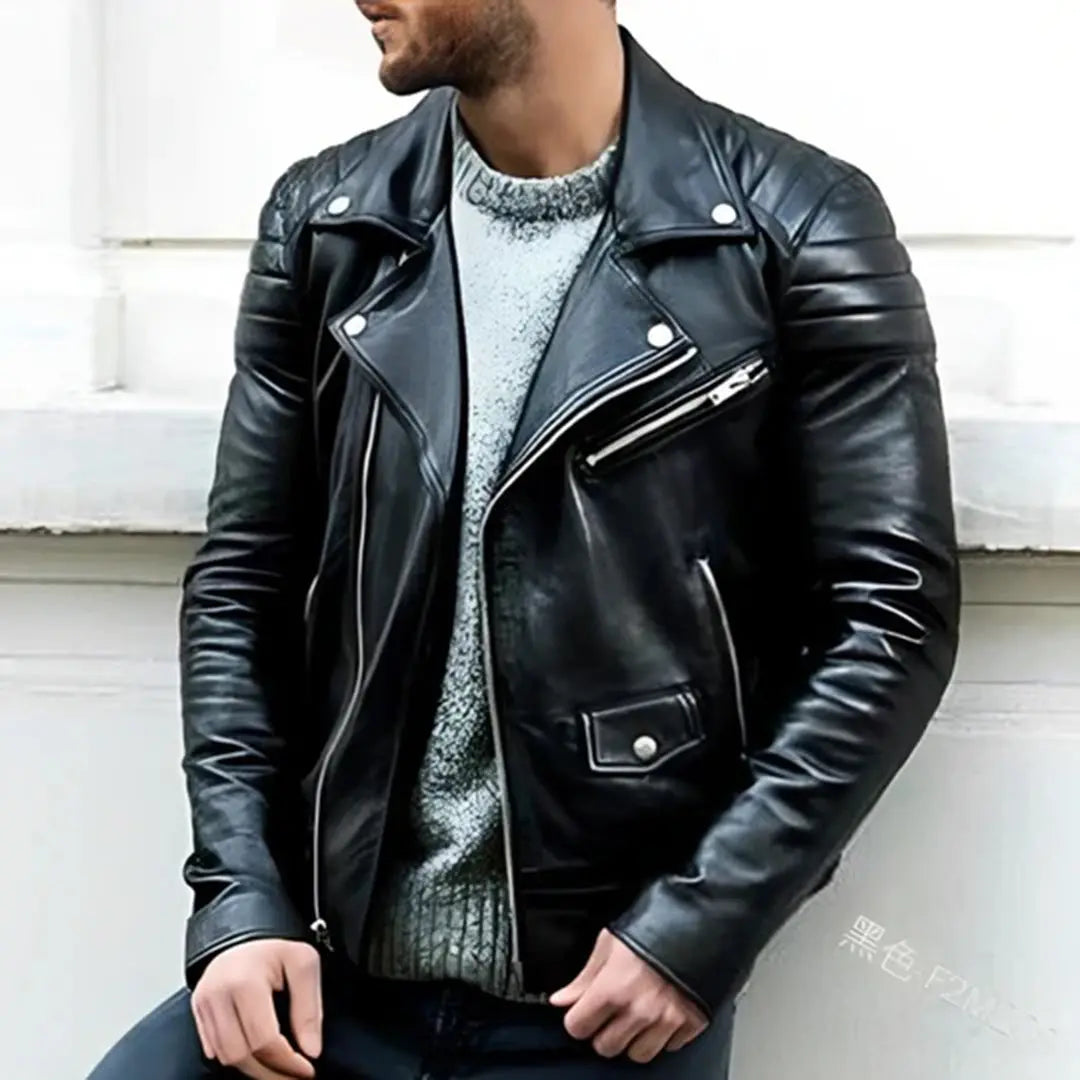 Leather Biker Jacket - Stylish Design, Premium Material FOUR RIVAGE