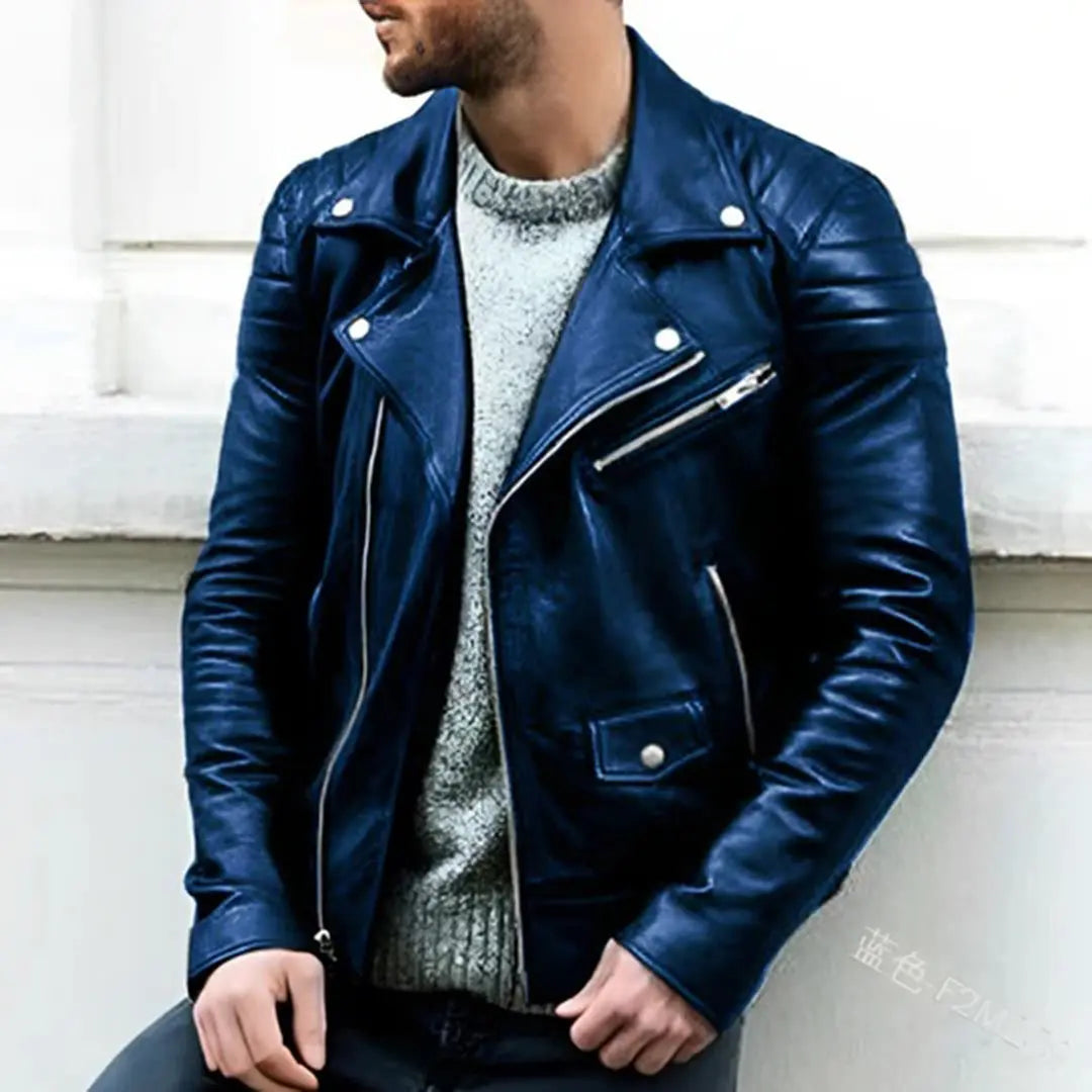 Leather Biker Jacket - Stylish Design, Premium Material FOUR RIVAGE