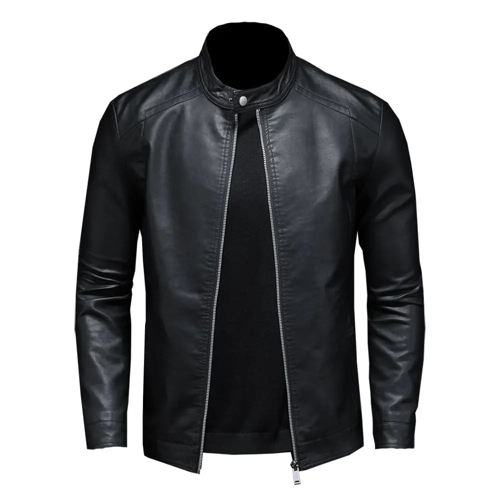 Bomber Leather Jacket – Slim Fit, Classic Motorcycle Style FOUR RIVAGE