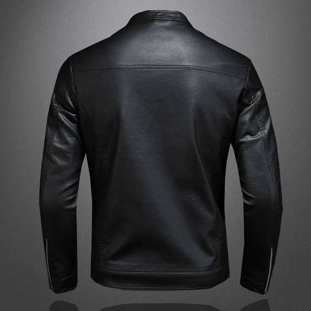 Bomber Leather Jacket – Slim Fit, Classic Motorcycle Style FOUR RIVAGE