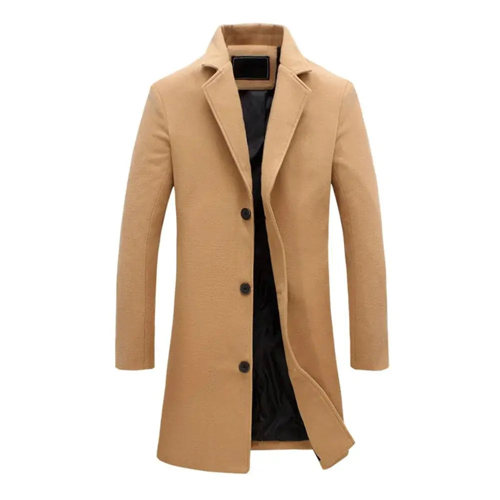 Medium Length Winter Coat – Single Breasted Jacket, Timeless Style FOUR RIVAGE