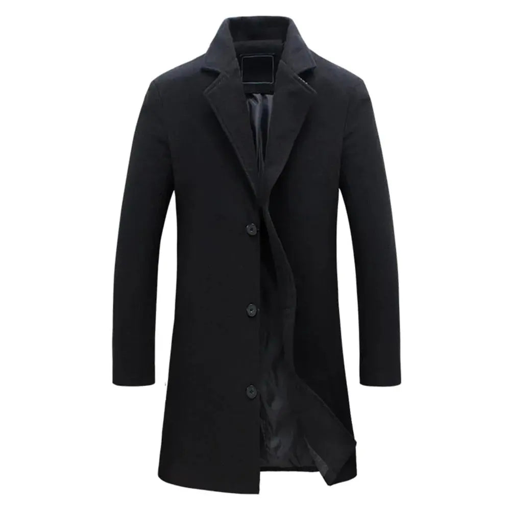 Medium Length Winter Coat – Single Breasted Jacket, Timeless Style FOUR RIVAGE