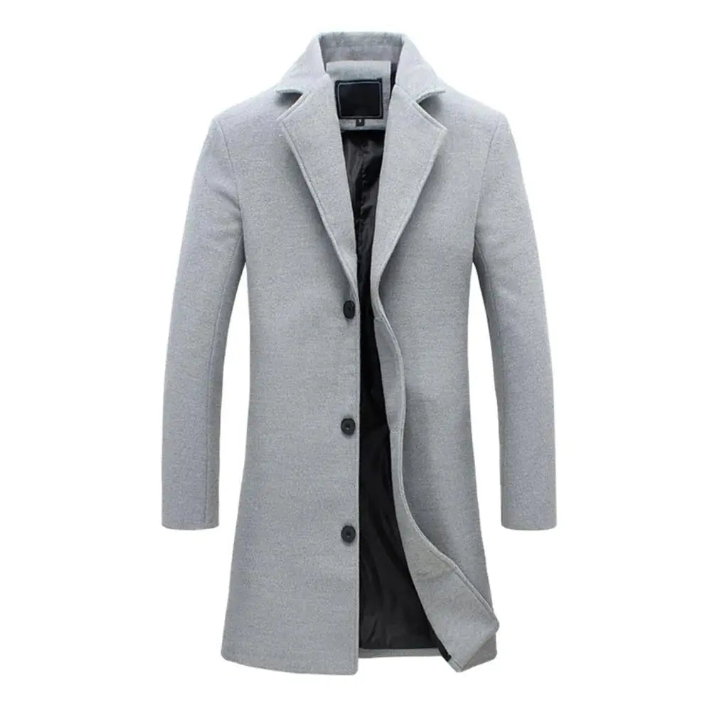 Medium Length Winter Coat – Single Breasted Jacket, Timeless Style FOUR RIVAGE