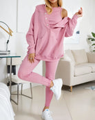 Oversized Hooded Casual 3pc Sweatshirt Suit See you in the clothes Store