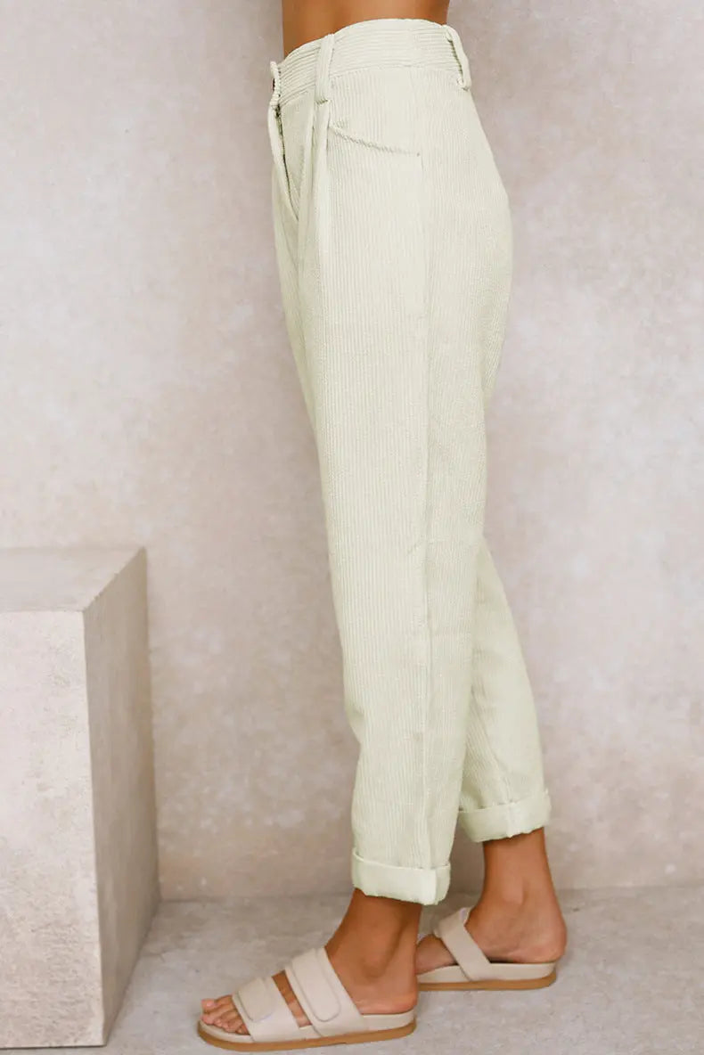 Relaxed Straight Leg Corduroy Trousers FOUR RIVAGE