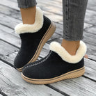 Low Heel Faux Fur Lined Slip-On Platform Snow Boots FOUR RIVAGE