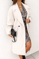 Elegant Double Breasted Long Coat FOUR RIVAGE