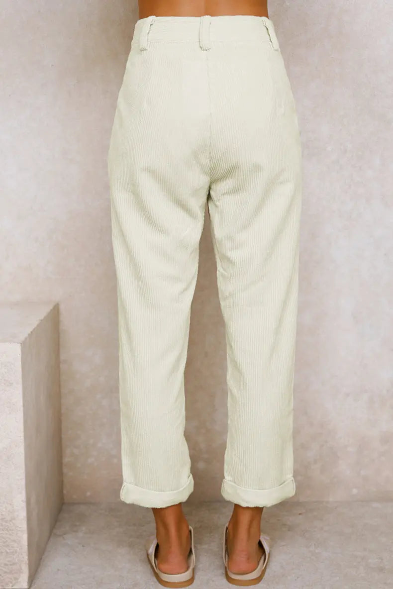 Relaxed Straight Leg Corduroy Trousers FOUR RIVAGE