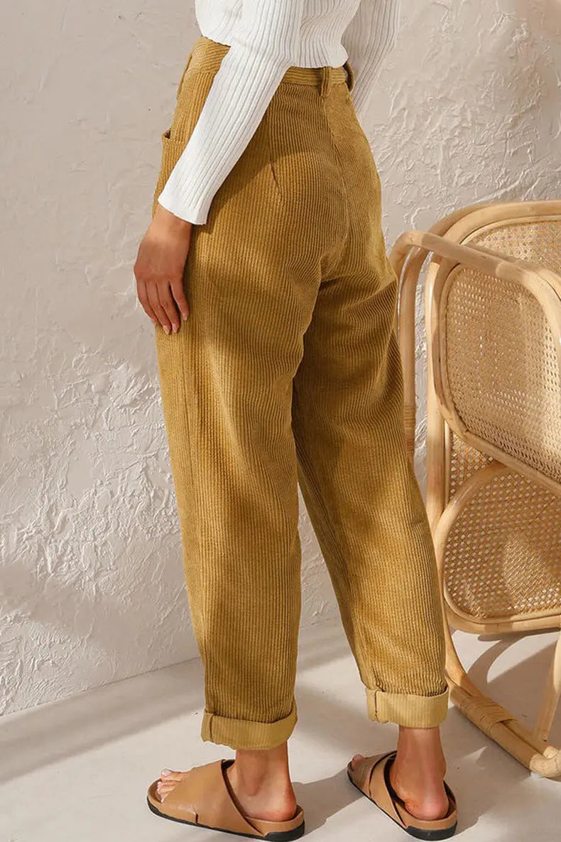 Relaxed Straight Leg Corduroy Trousers FOUR RIVAGE