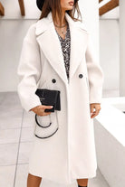 Elegant Double Breasted Long Coat FOUR RIVAGE