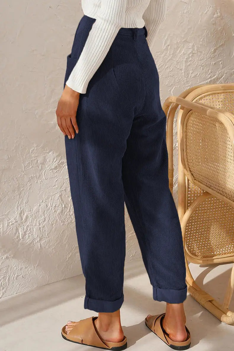 Relaxed Straight Leg Corduroy Trousers FOUR RIVAGE