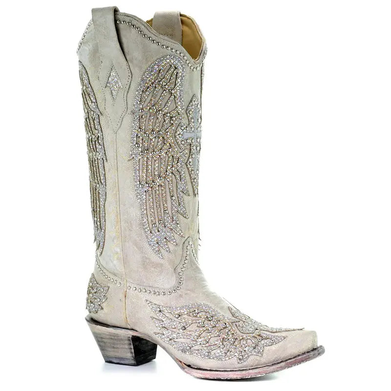 Rhinestone Embroidered Vintage Western Cowboy Boots FOUR RIVAGE