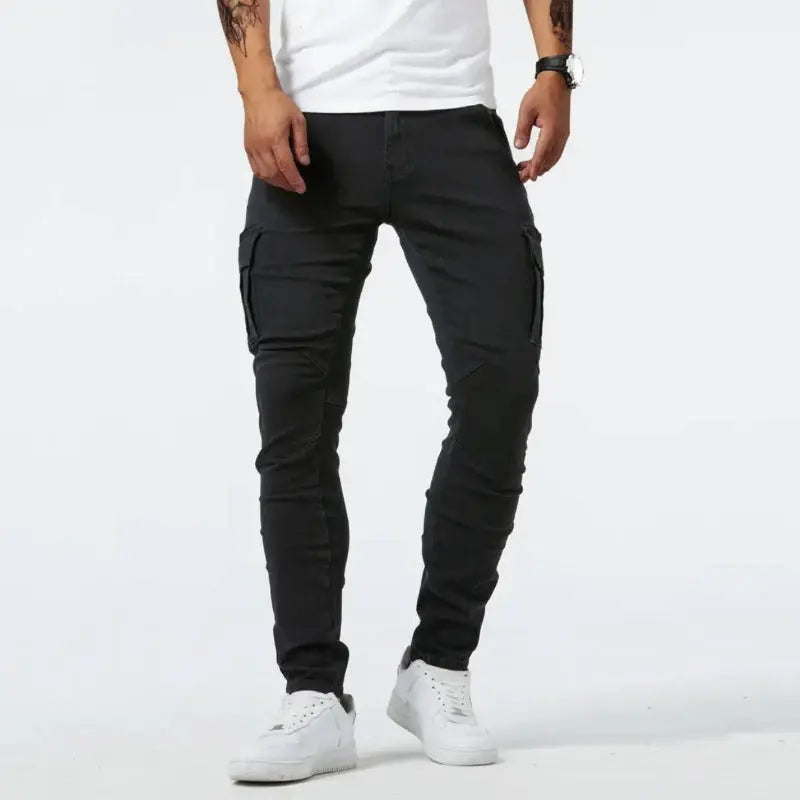 Premium Stretch Tapered Cargo Jeans FOUR RIVAGE