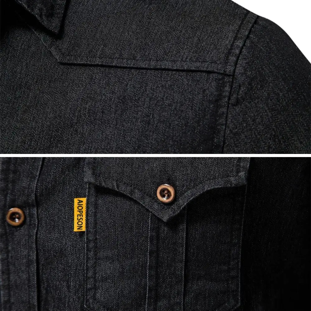 Adaptive Fit Cotton Denim Shirt FOUR RIVAGE