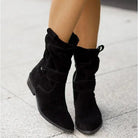 Suede Ankle Boots, Low Heel, Zip Closure, Casual Comfort FOUR RIVAGE