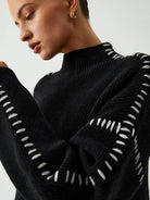 Stitch Detail Crewneck Sweater FOUR RIVAGE