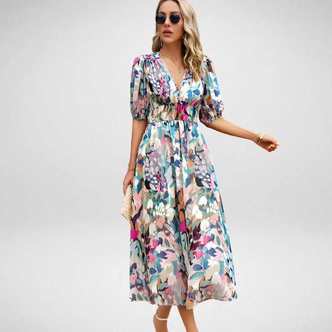 Zoey Elegant Print Dress - FOUR RIVAGE