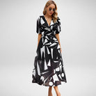 Zoey Elegant Print Dress - FOUR RIVAGE