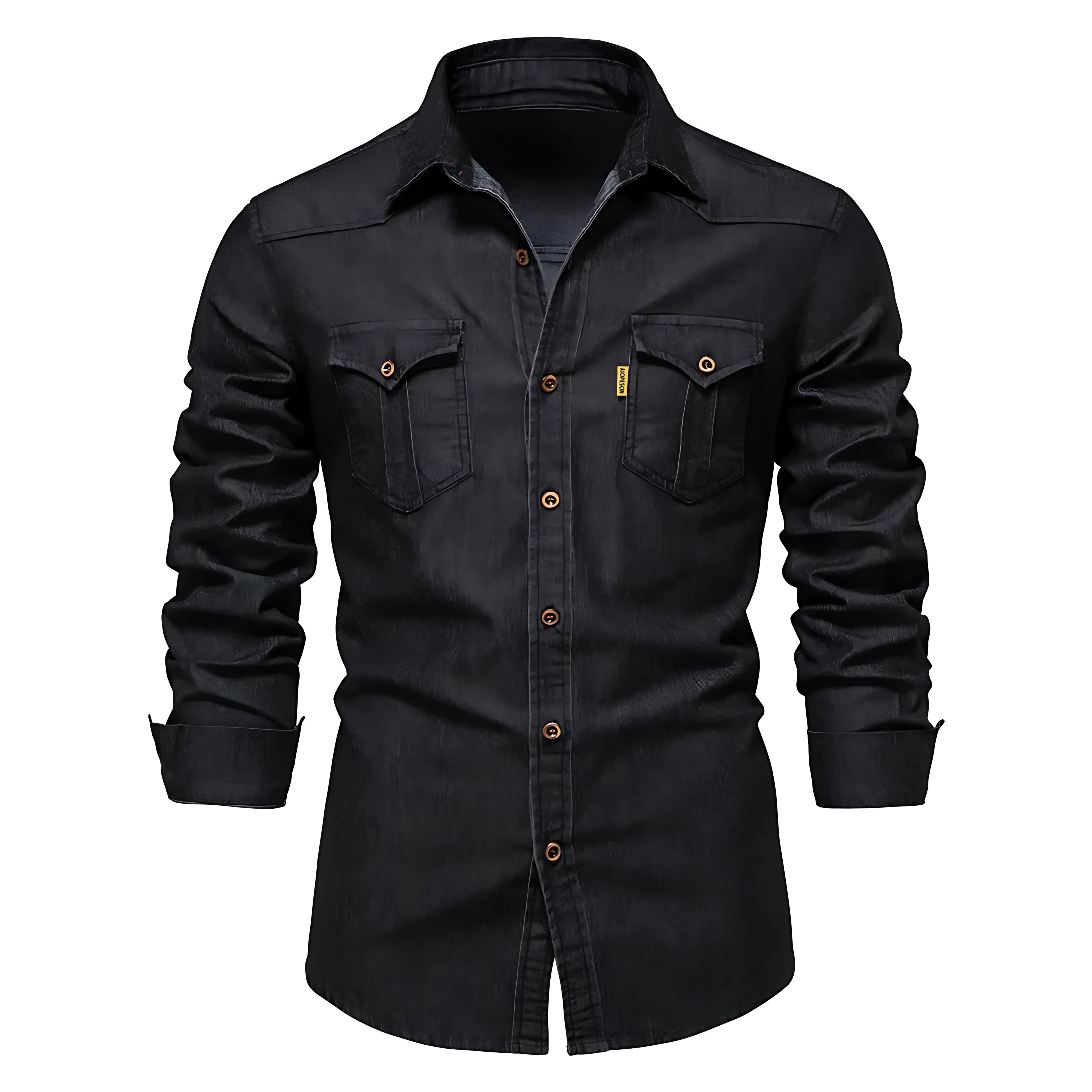 Adaptive Fit Cotton Denim Shirt FOUR RIVAGE