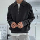 Knitted Half-Zip Sweater - Loose Fit, Collared Jumper Knitwear FOUR RIVAGE